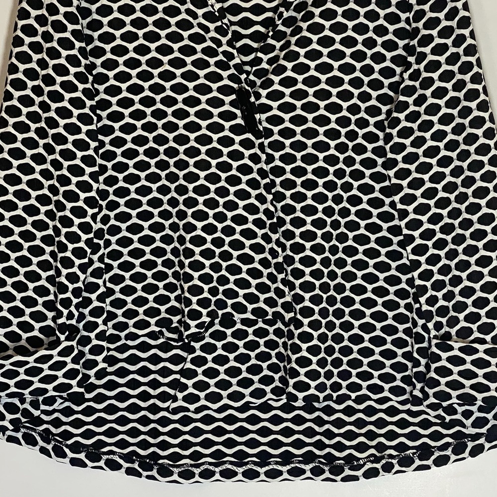 Joseph Ribkoff Jacket Womens 10 Black White Art to Wear Striped Button Classy - Picture 3 of 14